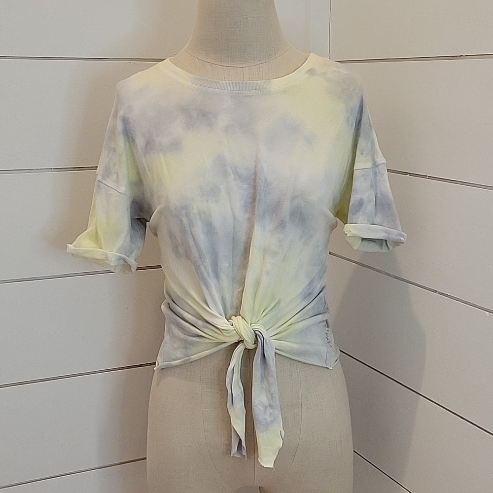 CALVIN KLEIN Performance XS stretch tie dyed tie up tee